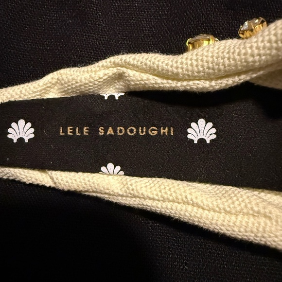 NWT Lele Sadoughi Marigold Crystal Embellished Knotted Headband Ivory main image 4